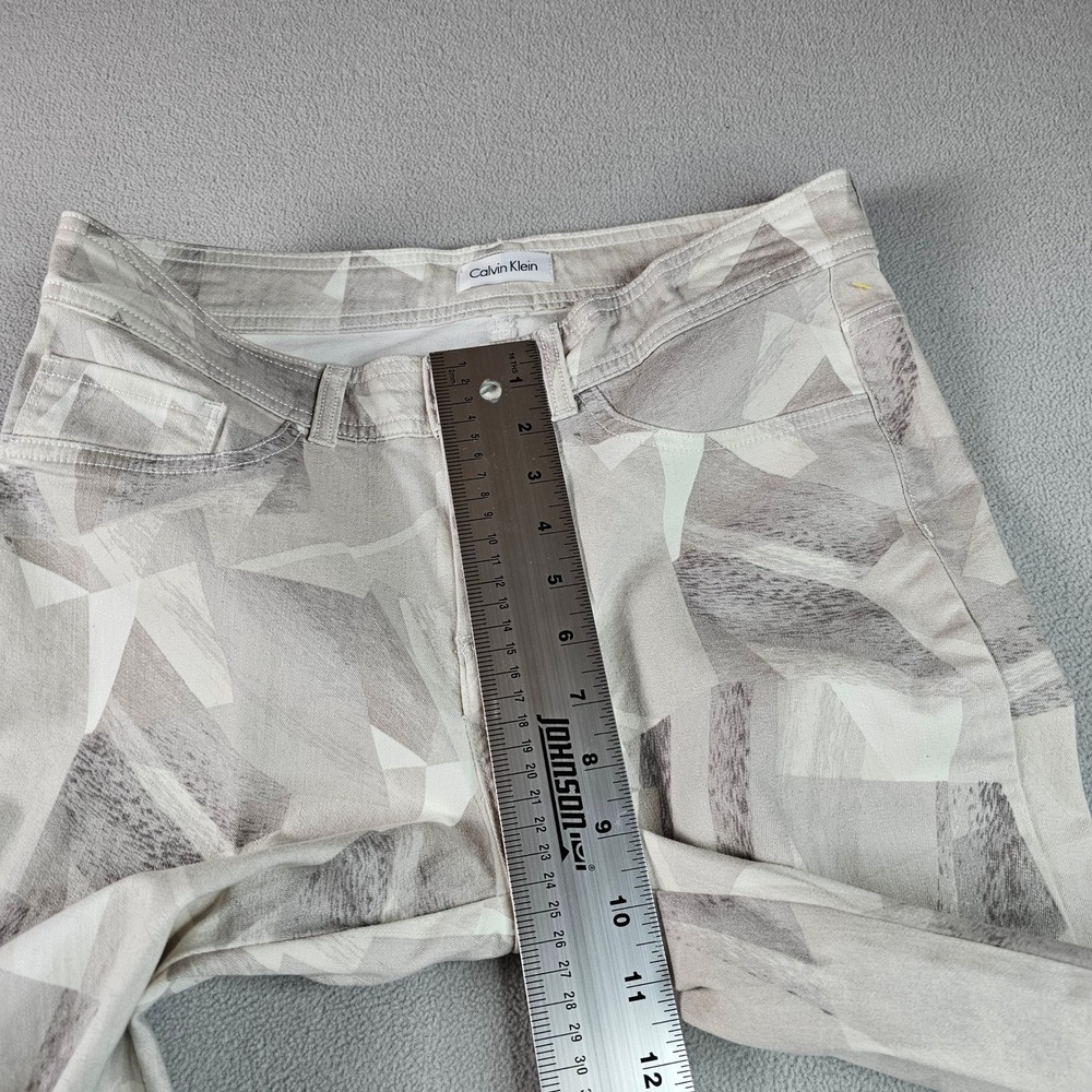 Calvin Klein Skinny Jeans Women 31W Grey Printed Zip Ankle Skinny Fit‎ Zip Fly - Picture 4 of 13